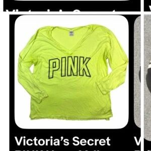 Victoria's Secret PINK Bright Yellow Long Sleeve Tee